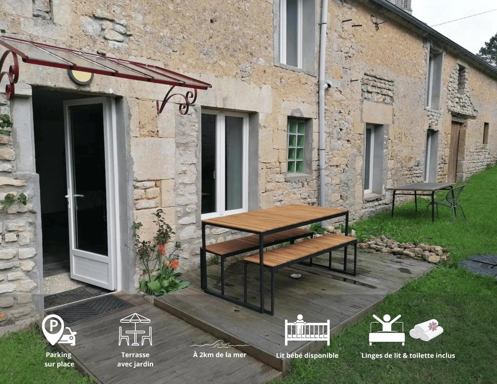 Maison Renovee En Pierres Sejour Spacieux Avec Jardin Et Terrasse Amenagee Pres Omaha Beach & Bayeux A 5Mn De La Mer Tous Commerces Commes Bagian luar foto